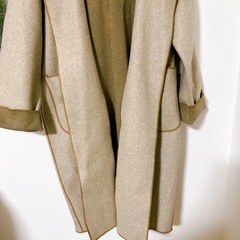 定価1.4万ドゥアルシーヴ DOUX ARCHIVES フード付きパイピングガウンコート 羽織 コートの画像