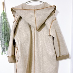 定価1.4万ドゥアルシーヴ DOUX ARCHIVES フード付きパイピングガウンコート 羽織 コートの画像