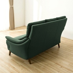 ニトリ3人掛けソファ、緑の画像