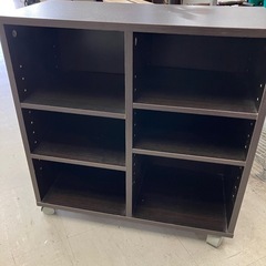 O2511-728 オープンラック キャスター付き ブラウン 中古の画像