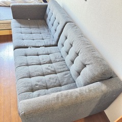 3人がけソファグレー (さや) 稲毛のソファ《3人掛けソファ》の中古