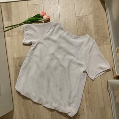 決まりました　グレーベージュ　半袖　ブラウスの画像