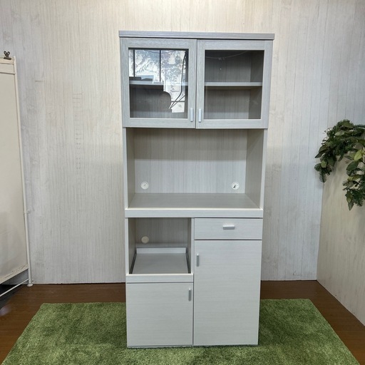 リユース☆エコちょっぷ】定価¥66900-ナチュラル食器棚 (笑福fukukuru