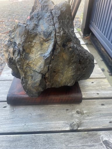 珪化木 化石木 約18k 台座付き引取限定 (千魚万来) 弥彦の家庭用品