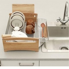 Baum ステンレススチール サイドバンブーディッシュドライラック 乾燥水切りの画像