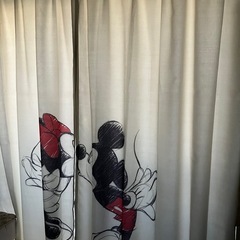 ミッキー&ミニー　遮光カーテン・レースカーテン付きの画像