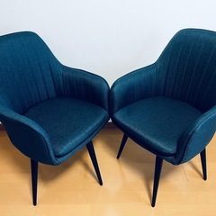 回転式ダイニングチェア2脚セットの画像