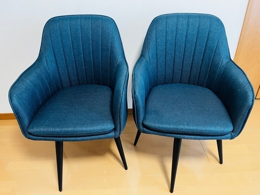 回転式ダイニングチェア2脚セット