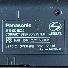 美品　SC-HC30　Panasonic パナソニックCDラジオプレーヤーコンパクトステレオシステムの画像