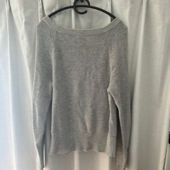 GAP グレー リブ編み 長袖セーターの画像