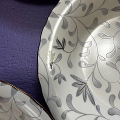 食器　プレート5枚セット（花柄、金線、白）の画像