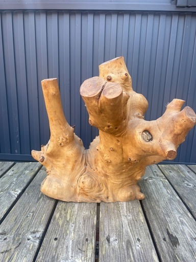 木の置物約30cm 台座付き引取限定 (千魚万来) 弥彦のインテリア雑貨