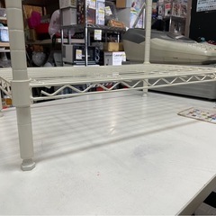 2段　スチールラック　メタルラック　便利　収納　棚　ホワイト　W550×D340×H490　ポール径19㎜　中古　④の画像