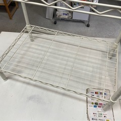 2段　スチールラック　メタルラック　便利　収納　棚　ホワイト　W550×D340×H490　ポール径19㎜　中古　④の画像