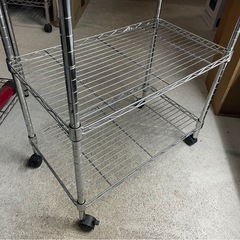 ルミナス　Luminous ES　3段　キャスター付　スチールラック　メタルラック　便利　棚　収納　W590×D340×H940　ポール径19㎜　中古　④の画像