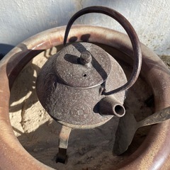 火鉢 火鉢セット 火バサミ ヘラ レトロ家具 レトロ食器の画像