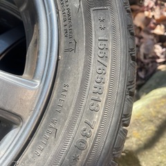 中古スタッドレスタイヤ、155/65R13, ホイールつきの画像