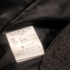 ダークグレー INDIVI ロングダッフルコート　ベルト付きの画像