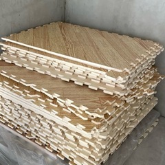 【35枚】大判パズルマット 木目調ジョイントマット　の画像