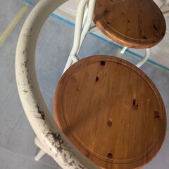 カントリー白木木目調　テーブルセットの画像