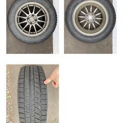 【値下げ可】スタッドレス付きホイールタイヤ4本セット　デミオサイズ　185/65R15, 5.5J, ＋45　4穴PCD100の画像
