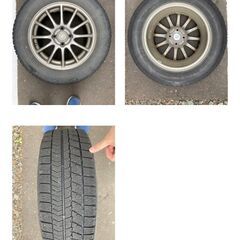 【値下げ可】スタッドレス付きホイールタイヤ4本セット　デミオサイズ　185/65R15, 5.5J, ＋45　4穴PCD100の画像