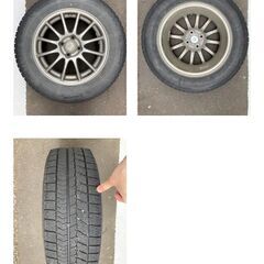【値下げ可】スタッドレス付きホイールタイヤ4本セット　デミオサイズ　185/65R15, 5.5J, ＋45　4穴PCD100の画像