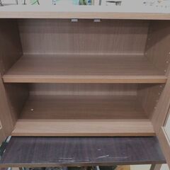 ミニ食器棚 ブラウン 幅60cm 奥行29cm 高さ45cm 収納棚 キッチン収納 札幌 西岡店の画像