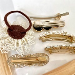 ヘアアクセサリー　ヘアゴム　ヘアピン　髪飾り　6点セットの画像