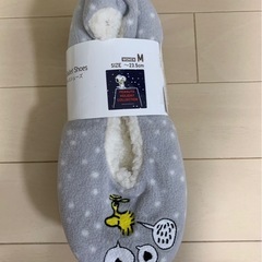 【新品未使用】UNIQLO スヌーピー フリースバレエシューズ　Mサイズの画像