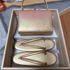 新品未使用　草履と本革バックのセット