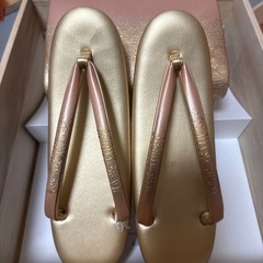 新品未使用　草履と本革バックのセットの画像