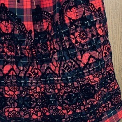 SeeByChloeのチェック柄レーススカートの画像