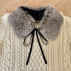 つけ襟　ラビットファーの画像