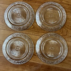 アジアンチック　ガラススレート4枚 の画像