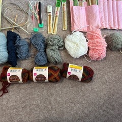 編み物道具セット 毛糸・ポンポンキット付きの画像