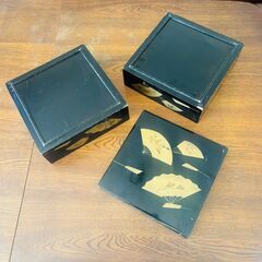 重箱　木製　二段　塗り　和アンティーク　古民具　収納箱にもの画像