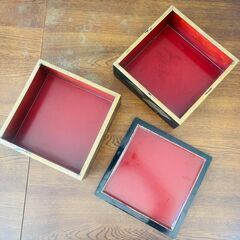 重箱　木製　二段　塗り　和アンティーク　古民具　収納箱にもの画像