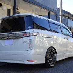 即乗りＯＫ 4WD 29年式 エルグランド 後期 350ハイウェイスター ナビ フルセグTV Bluetooth フリップダウンモニター バックモニター 両側パワスラ パワーバックドア インテリキー クルコン LED ETCの画像