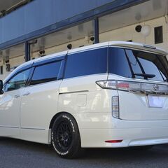 即乗りＯＫ 4WD 29年式 エルグランド 後期 350ハイウェイスター ナビ フルセグTV Bluetooth フリップダウンモニター バックモニター 両側パワスラ パワーバックドア インテリキー クルコン LED ETCの画像