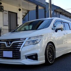 即乗りＯＫ 4WD 29年式 エルグランド 後期 350ハイウェイスター ナビ フルセグTV Bluetooth フリップダウンモニター バックモニター 両側パワスラ パワーバックドア インテリキー クルコン LED ETCの画像