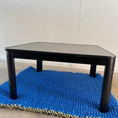 山善] カジュアル こたつ テーブル 75cm 正方形 一人暮らし フラットヒーター カーボンヒーター 手元電子コントローラー付き ブラック ESK-755の画像