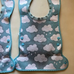 エジソンママお食事用防水スタイ 2枚セット 雲柄の画像