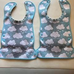 エジソンママお食事用防水スタイ 2枚セット 雲柄の画像