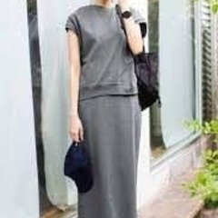 フェリシモ★スカートセットアップ半袖(ダークグリーン)　 ★試着のみ新品4Lの画像