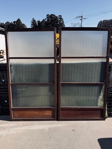 アンティーク 建具 ガラス引戸 レトロ①