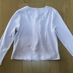 140サイズ女の子　ラベンダー色リブカーディガンの画像