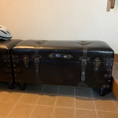 アンティーク調　収納ベンチBOXの画像