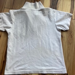 130cm 白ポロシャツ　半袖の画像