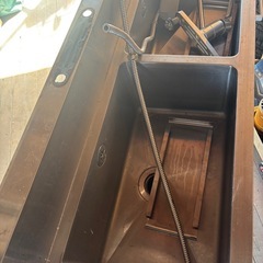 ステンレスシンク2槽、切り替えカランの画像